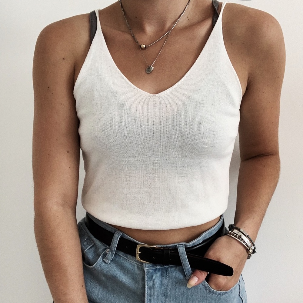 white tank top
